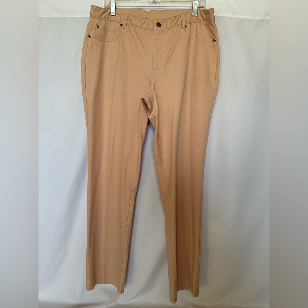 Chico's Blush Pink Stretch Slim Pants Workwear Size 14 or 2.5
